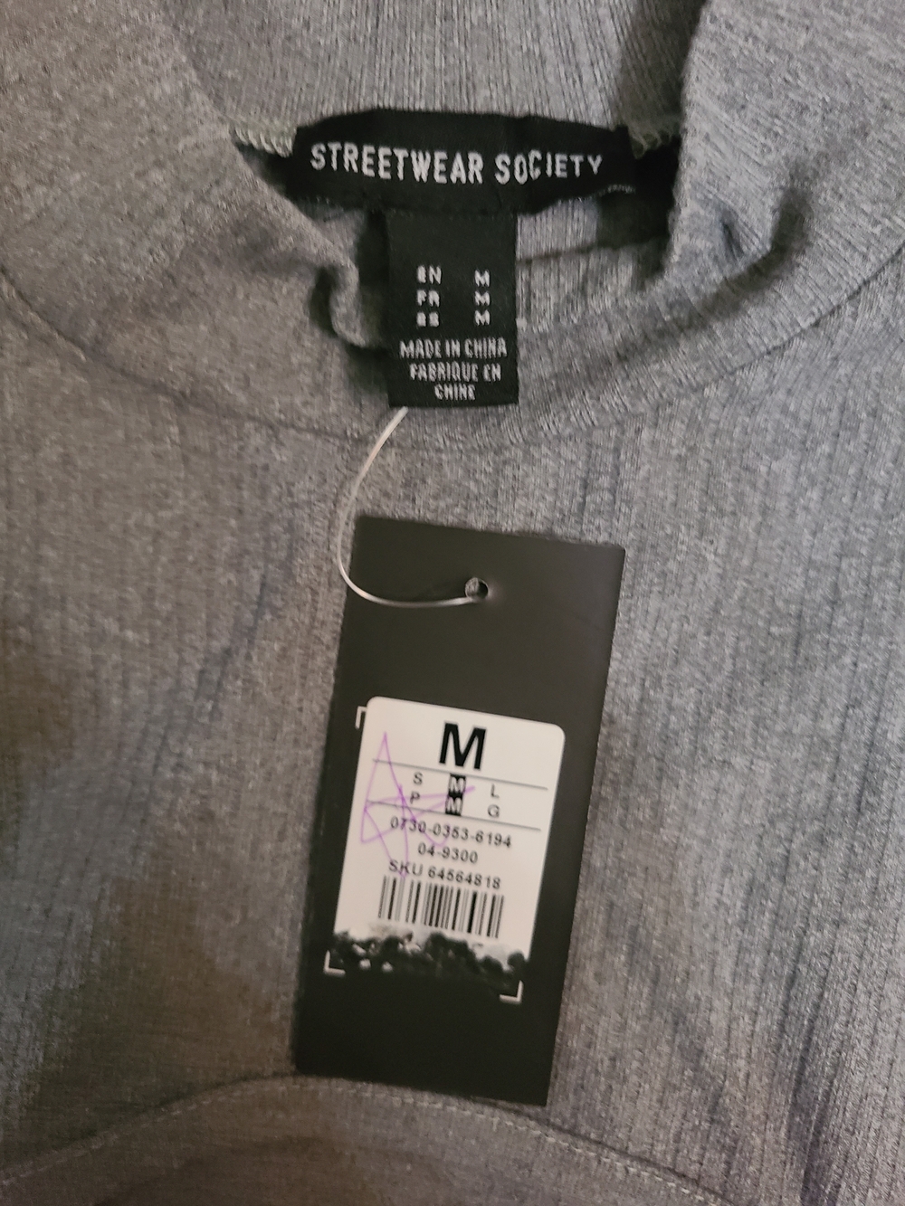 Streetwear Society Heather Gray Ribbed Dress